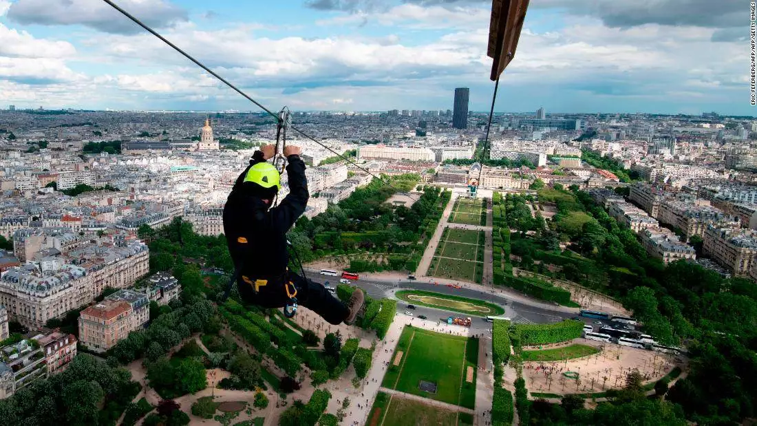 Eiffel Tower zip line lets you take a ride from the second floor